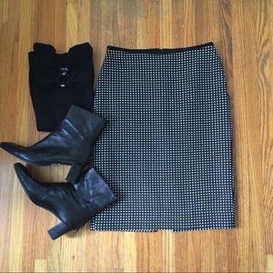 White House Black Market tapestry dot skirt.